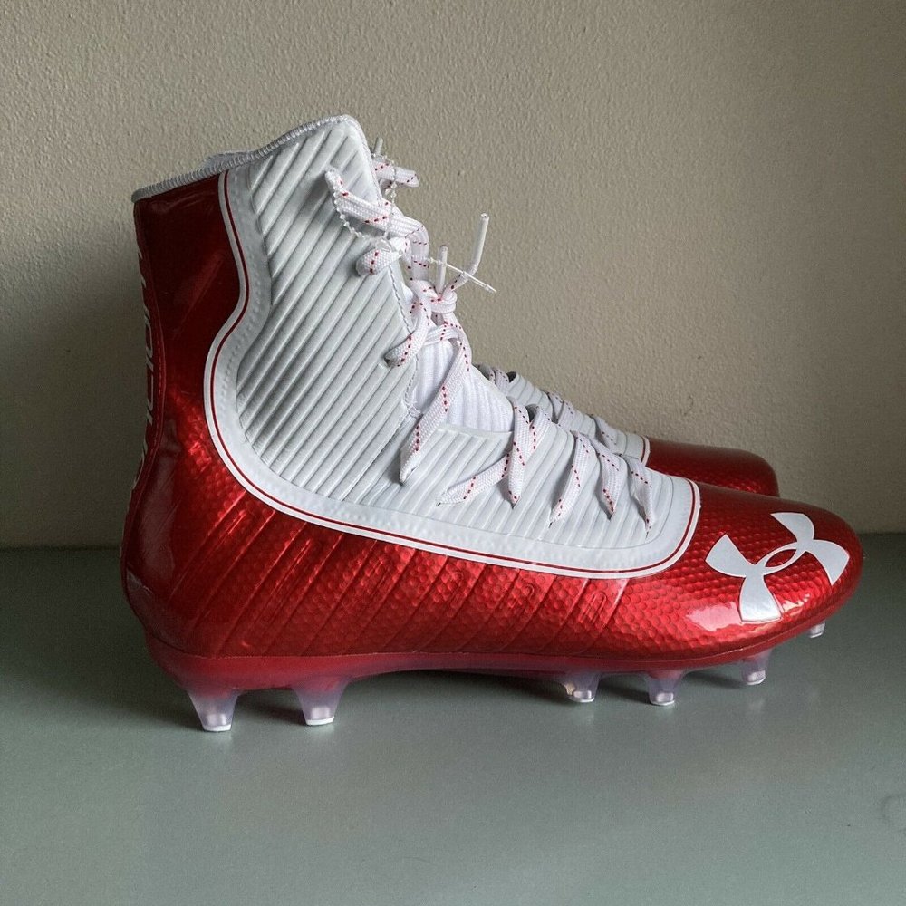 Under Armour Highlight MC Football Cleats Mens 11.5 White Red 3021478-600 USA
